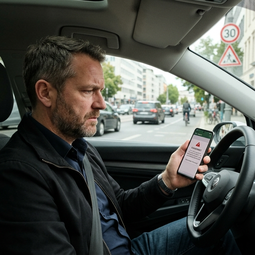 MPU Punkte Beratung – Mann am Steuer mit Handy